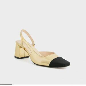 Tuckernuck Gold Tinsley Slingback Heels